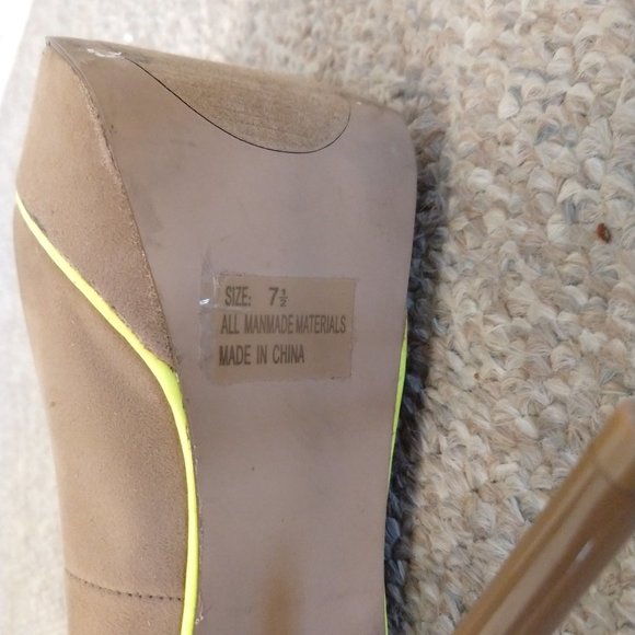 Tan and Yellow Platform Heels - Picture 5 of 5